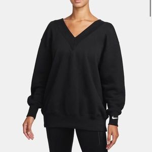 BNWT NIKE PHOENIX V-neck sweatshirt XS black